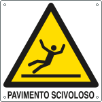 E401401KS - Etichetta adesiva pericolo pavimento scivoloso scivoloso EN ISO 7010
