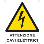 E410701X - Cartello pericolo attenzione cavi elettrici EN ISO 7010