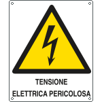 E410706X - Cartello pericolo Tensione elettrica pericolosa EN ISO 7010