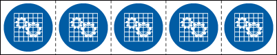 E49863MS - foglio n.5 etichette adesive 60x60 Obbligo controll protez EN ISO 7010