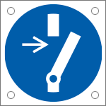 E49873N - Cartello obbligo disconnettere il macchinario prima di....EN ISO 7010