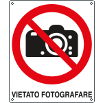 E612301K - Cartello alluminio vietato fotografare EN ISO 7010