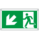 E715107K - Cartello uscita di emergenza freccia in basso a sinistra EN ISO 7010