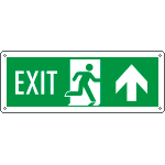 E720203W - Cartello uscita di emergenza freccia avanti EXIT EN ISO 7010