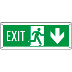 E720204WS - Etichetta Exit freccia indietro Uscita Emergenza EN ISO 7010