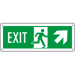 E720206K - Cartello Exit freccia alto dx EN ISO 7010