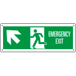E720305WS - Etichetta Emergency Exit freccia alto sx EN ISO 7010