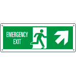 E720306W - Cartello uscita di emergenza freccia alto dx EN ISO 7010