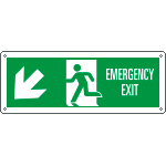 E720307X - Cartello Emergency Exit freccia basso sx  EN ISO 7010