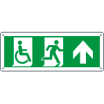 E720503W - Cartello uscita di emergenza disabili freccia avanti EN ISO 7010