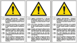 E91538E - Foglio n. 3 etichette adesive LEGGERE MANUALE 5 lingue EN ISO 7010