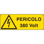 EEF1747K - cartello autoadesivo EasyFix pericolo 380 Volt EN ISO 7010