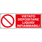 EEF18032K - cartello autoadesivo EasyFix vietato depositare liquidi infiammabili