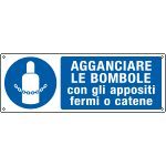 EEF1923K - cartello autoadesivo EasyFix obbligo agganciare le bomb...EN ISO 7010