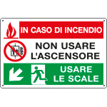 EEF3536 - cartello autoadesivo multisimbolo EasyFix in caso incendio.EN ISO 7010