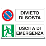EEF3546 - Cartello autoadesivo multisimbolo EasyFix DIVIETO SOSTA EN ISO 7010
