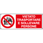 EF1825K - cartello autoadesivo EasyFix vietato trasportare e sollevare persone