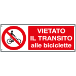 EF1875K - cartello autoadesivo EasyFix vietato il transito alle biciclette