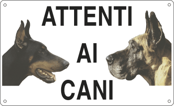 EF3556 - Cartello adesivo EasyFix attenti AL CANE