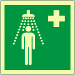 EL15102KP - Cartello emergenza doccia di emergenza solo simbolo EN ISO 7010 lumin.