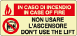 EL16135WP - Cartello fotoluminescente non usare l'ascensore..EN ISO 7010 bilingua