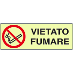 EL1801KA - cartello alluminio  luminescente DIN vietato fumare EN ISO 7010