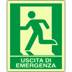 EL20105YP - cartello PVC uscita di emergenza sinistra  EN ISO 7010