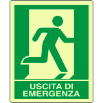 EL20106XP - Cartello luminescente uscita di emergenza destra EN ISO 7010