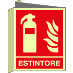 EL20118BIYA - cartello bifacciale estintore EN ISO 7010