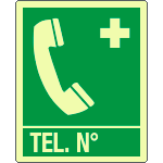 EL20162KP - Cartello PVC luminescente telefono di emergenza EN ISO 7010