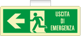 EL720101SWA - Cartello luminescente uscita di emergenza sinistra A EN ISO 7010