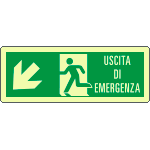 EL720107KP - Cartello fotoluminescente uscita emergenza basso destra EN ISO 7010