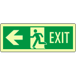 EL720201WS - Cartello fotoluminescente uscita emergenza sinistra EXIT