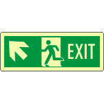 EL720205WP - Cartello luminescente DIN Exit freccia sx alto EN ISO 7010