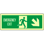 EL720308KP - Cartello luminescente DIN Emerg.Exit freccia basso dx EN ISO 7010