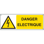 EYF1731KS - Sign hazard self-adhesive DANGER ELECTRIQUE EN ISO 7010 W012