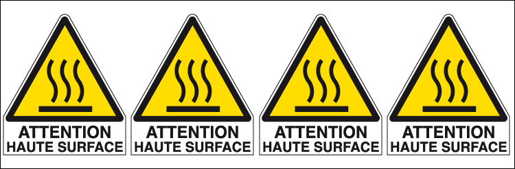 EYF95271B - sheet n.4 label ATTENTION HAUTE SURFACE EN ISO 7010 W017