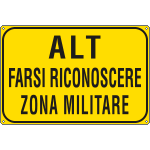 FA5656J - Cartello scatolato ALT ZONA MILITARE