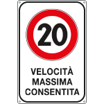 FAR5601/20Y - Cartello Velocita massima consentita 20 KM/H