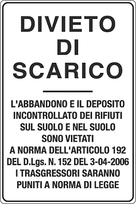 FAR5617Y - Cartello DIVIETO DI SCARICO..