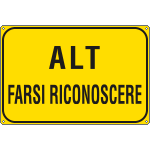 FLR5664J - Cartello ALT FARSI RICONOSCERE