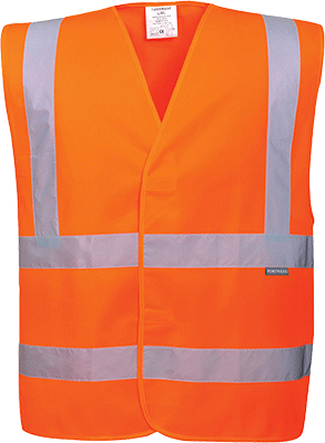 PWT074XXL/XXXL - Gilet due bande orizzontali e verticali Hi-Vis arancione xxl/xxxl