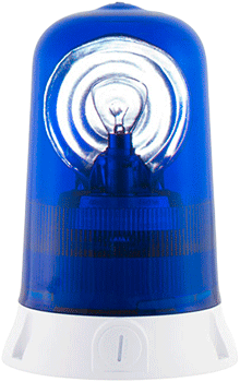 RA12B - Segnalatore rotante base piana 12Vcc blu
