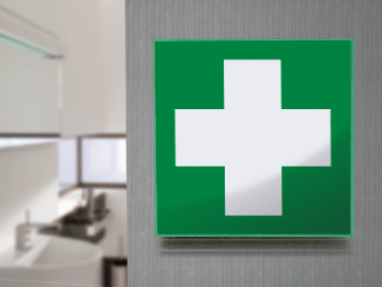 SECET1B - segnale vetro CRYSTAL monofacciale pronto soccorso EN ISO 7010
