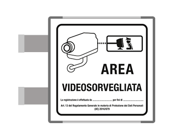 SEM5008BAC - Segnale all.METAL profilo GRIGIO Area Videosorvegliata