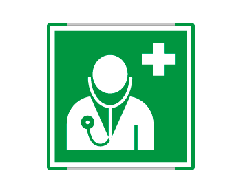 SEME15118AC - segnal. all.Metal mono profilo VERDE Personal.Medico EN ISO 7010 E009