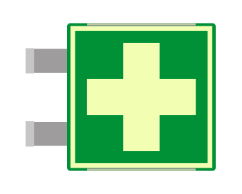 SEMLE15101BAC - segnale luminescente allum.METAL VERDE bifacciale Pronto Soccorso