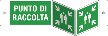 SEPE20153BDQ - segnale PLEXIGLASS bifacciale fissaggio vite PUNTO DI RACCOLTA