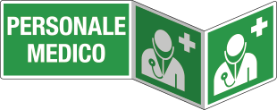 SEPE20196BIP - segnale PLEXIGLASS bifacciale fissaggio invisibile PERSONALE MEDICO