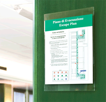 SEPPFST - segnale in plexiglass PLEXI per planimetrie A3 + grafica